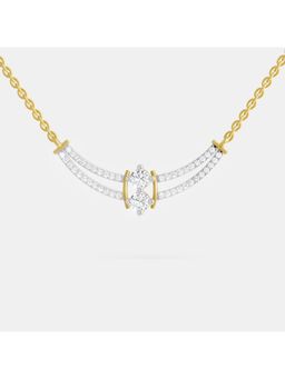Sparkles - Lab Grown Diamond 0.58 Carat Round Double Row Pendant Necklace for Women, 14K Yellow Gold
