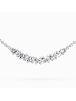 Sparkles - Lab Grown Diamond 1.26 Carat Oval Bar Necklace for Women, 14K White Gold
