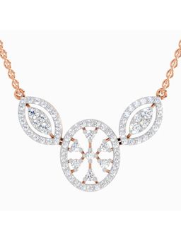 Sparkles - Lab Grown 1.54 Ct Round Diamond Pendant Necklace for Women, 14K Rose Gold