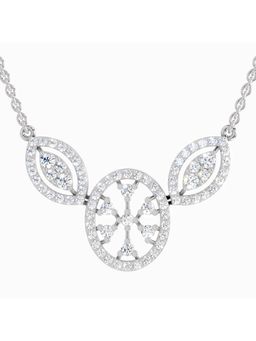 Sparkles - Lab Grown 1.54 Ct Round Diamond Pendant Necklace for Women, 14K White Gold
