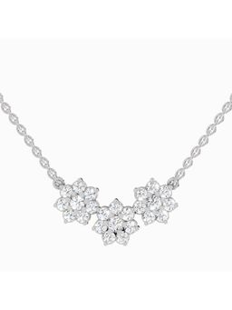 Sparkles - Lab Grown Diamond 1.35 Carat Round Flower Pendant Necklace for Women, 14K White Gold