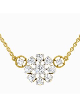 Sparkles - Lab Grown Diamond 1.35 Carat Round Flower Pendant Necklace for Women, 14K Yellow Gold