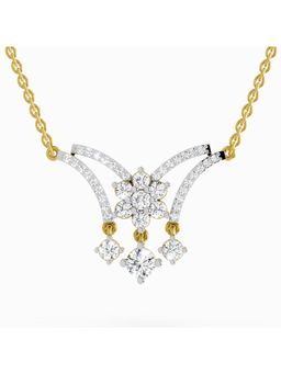 Sparkles - Lab Grown Diamond 1.35 Carat Round Butterfly Pendant Necklace for Women, 14K Yellow Gold