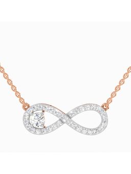 Sparkles - Lab Grown Diamond 1.2 Carat Round Infinity Pendant Necklace for Women, 14K Rose Gold