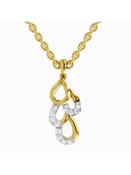 Sparkles - Lab Grown Diamond 0.12 Carat Drop Pendant for Women, 14K Yellow Gold