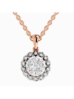 Sparkles - Lab Grown Diamond 0.58 Carat Round Halo Pendant for Women, 14K Rose Gold