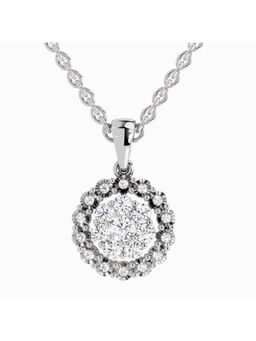 Sparkles - Lab Grown Diamond 0.58 Carat Round Halo Pendant for Women, 14K White Gold