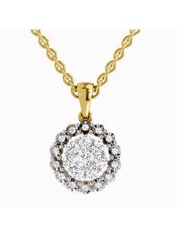 Sparkles - Lab Grown Diamond 0.58 Carat Round Halo Pendant for Women, 14K Yellow Gold