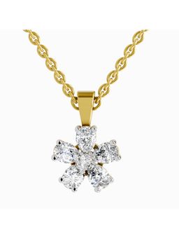 Sparkles - Lab Grown Diamond 1.26 Carat Flower Pendant for Women, 14K Yellow Gold