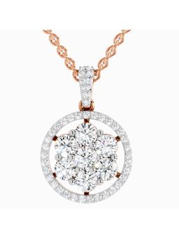 Sparkles - Lab Grown Diamond 2.13 Carat Round Cluster Halo Pendant for Women, 14K Rose Gold