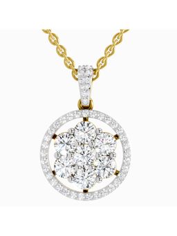 Sparkles - Lab Grown Diamond 2.13 Carat Round Cluster Halo Pendant for Women, 14K Yellow Gold