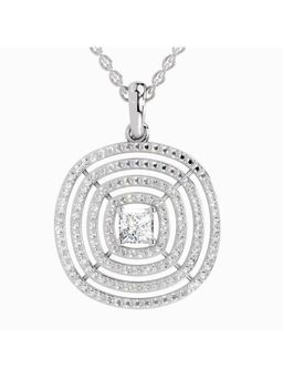 Sparkles - Lab Grown Diamond 1.32 Carat Circle Shape Pendant for Women, 14K White Gold