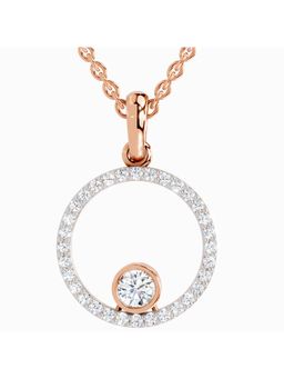 Sparkles - Lab Grown Diamond 0.77 Carat Round Circle Pendant for Women, 14K Rose Gold