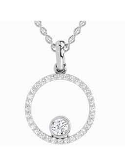 Sparkles - Lab Grown Diamond 0.77 Carat Round Circle Pendant for Women, 14K White Gold