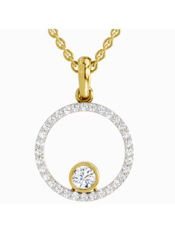 Sparkles - Lab Grown Diamond 0.77 Carat Round Circle Pendant for Women, 14K Yellow Gold