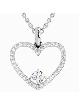 Sparkles - Lab Grown Diamond 0.92 Carat Heart Shape Pendant for Women, 14K White Gold