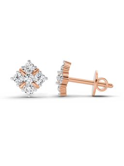 Sparkles - Lab Grown Diamond 0.35 Carat Round Cluster Stud Earrings for Women, 14K Rose Gold