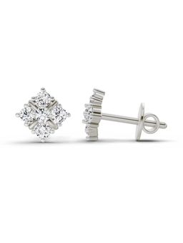 Sparkles - Lab Grown Diamond 0.35 Carat Round Cluster Stud Earrings for Women, 14K White Gold