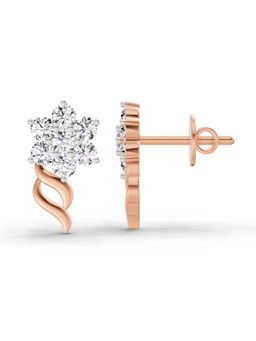 Sparkles - Lab Grown Diamond 0.73 Carat Round Flower Stud Earrings for Women, 14K Rose Gold