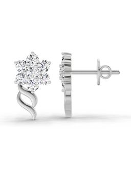 Sparkles - Lab Grown Diamond 0.73 Carat Round Flower Stud Earrings for Women, 14K White Gold
