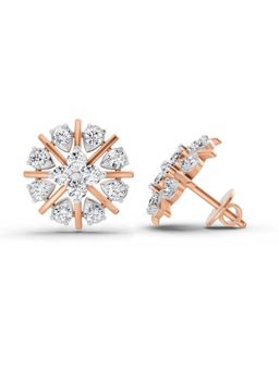 Sparkles - Lab Grown Diamond 0.87 Carat Round Fashion Stud Earrings for Women, 14K Rose Gold