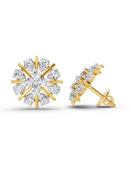 Sparkles - Lab Grown Diamond 0.87 Carat Round Fashion Stud Earrings for Women, 14K Yellow Gold