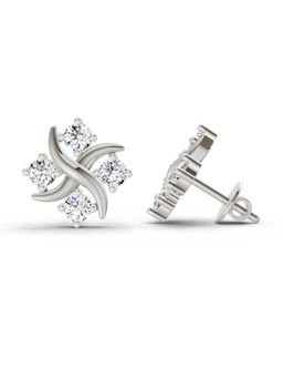 Sparkles - Lab Grown Diamond 0.85 Carat Round Fashion Earrings for Women, 14K White Gold