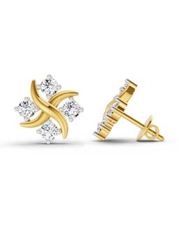 Sparkles - Lab Grown Diamond 0.85 Carat Round Fashion Earrings for Women, 14K Yellow Gold