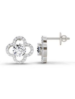 Sparkles - Lab Grown Diamond 1.27 Carat Round Halo Stud Earrings for Women, 14K White Gold
