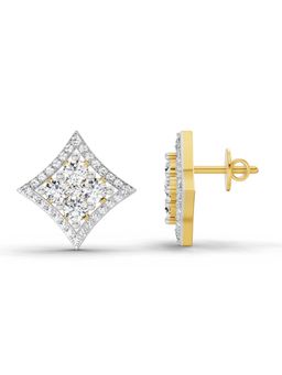 Sparkles - Lab Grown Diamond 1.19 Carat Round Star Shape Fashion Earrings for Women, 14K Yellow Gold