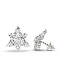 Sparkles - Lab Grown Diamond 1.17 Carat Round Flower Earrings for Women, 14K White Gold
