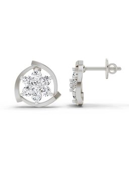 Sparkles - Lab Grown Diamond 1.11 Carat Round Flower Stud Earrings for Women, 14K White Gold