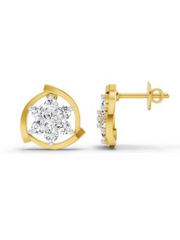 Sparkles - Lab Grown Diamond 1.11 Carat Round Flower Stud Earrings for Women, 14K Yellow Gold