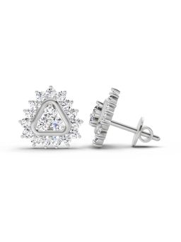 Sparkles - Lab Grown Diamond 0.75 Carat Round Halo Earrings for Women, 14K White Gold