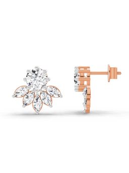 Sparkles - Lab Grown Diamond 2.7 Carat Round and Marquise Cluster Earrings for Women, 14K Rose Gold