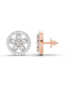 Sparkles - Lab Grown Diamond 1.46 Carat Pear Flower Halo Stud Earrings for Women, 14K Rose Gold