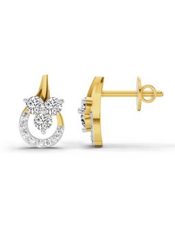 Sparkles - Lab Grown Diamond 0.45 Carat Round Teardrop Stud Earrings for Women, 14K Yellow Gold