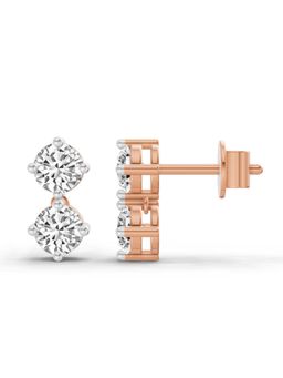 Sparkles - Lab Grown Diamond 1.06 Carat Round Drop Earrings for Women, 14K Rose Gold