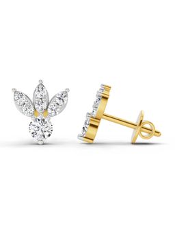 Sparkles - Lab Grown Diamond 0.43 Carat Round Stud Earrings for Women, 14K Yellow Gold