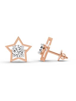Sparkles - Lab Grown Diamond 0.8 Carat Round Stud Earrings for Women, 14K Rose Gold