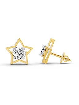 Sparkles - Lab Grown Diamond 0.8 Carat Round Stud Earrings for Women, 14K Yellow Gold