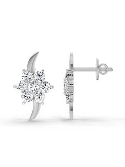 Sparkles - Lab Grown Diamond 0.97 Carat Round Flower Stud Earrings for Women, 14K White Gold