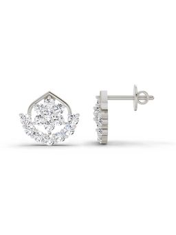 Sparkles - Lab Grown Diamond 0.98 Carat Round Stud Earrings for Women, 14K White Gold