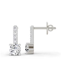 Sparkles - Lab Grown Diamond 0.75 Carat Round Bar Drop Earrings for Women, 14K White Gold