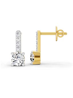 Sparkles - Lab Grown Diamond 0.75 Carat Round Bar Drop Earrings for Women, 14K Yellow Gold