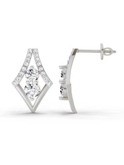 Sparkles - Lab Grown Diamond 0.79 Carat Round Fashion Stud Earrings for Women, 14K White Gold