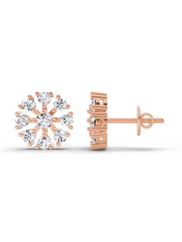 Sparkles - Lab Grown Diamond 0.55 Carat Round Snowflake Stud Earrings for Women, 14K Rose Gold