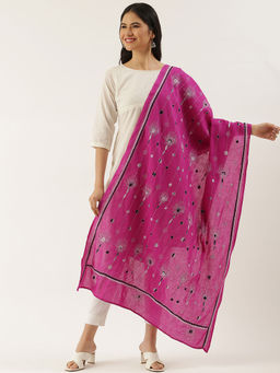 ArtEastri - Pink Cotton Kantha Dupatta