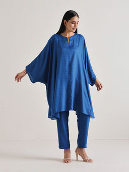 trueBrowns - Ink Blue Oversized Round Co-Ord (Set of 2)