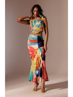 Advait - Juno Multi Colored Ruffle Maxi Skirt